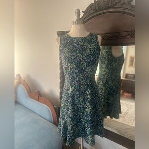Loft Petite Blue Floral Mini Dress Size 6p